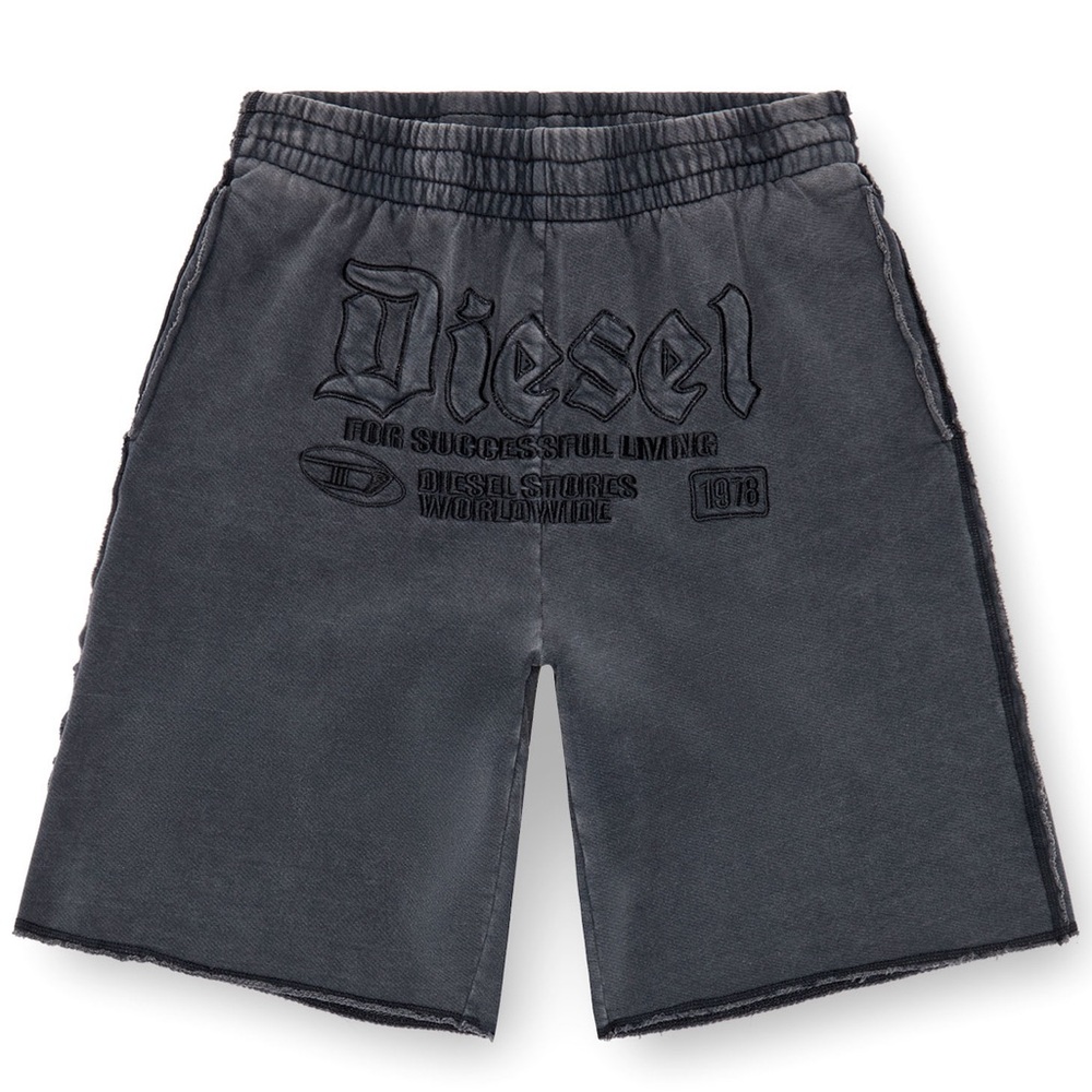 Diesel P-Rawmarshy Black Athletic Shorts Designer Logo Stretch Men's S